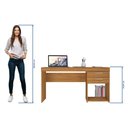 Ver imagem 3 de Escrivaninha Mesa Office Escritório 2 Gavetas Notável Marrom