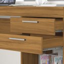 Ver imagem 5 de Escrivaninha Mesa Office Escritório 2 Gavetas Notável Marrom