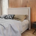 Ver imagem 1 de Cabeceira Cama Box Queen 1,60m Estofada Aruba Veludo Bege
