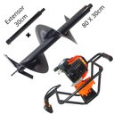 Ver imagem 1 de Perfurador de Solo Vulcan VPS520 Com Broca 80x30cm + Extensor 30cm Forte Ideal Para Colocar Mourõ