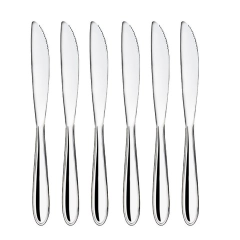 Jogo 6 Facas de Mesa Aço Inox Premium Design Lagoa Classic - Tuut