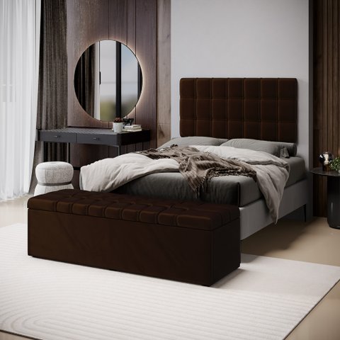 Kit Painel Rana 140 e Calçadeira Alpha Veludo Aradecor