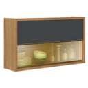 Ver imagem 1 de Armário Aéreo 2 Portas 1 com Vidro 120 Cm Paola 2003707 Carvalho Dakar Grafite - Aramóveis