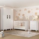 Ver imagem 2 de Quarto de Bebê Completo com Berço 3 em 1 com Colchão Incluso Aurora Multimóveis Mp4572