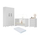 Ver imagem 1 de Quarto de Bebê Completo com Berço 3 em 1 com Colchão Incluso Aurora Multimóveis Mp4572