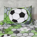 Ver imagem 3 de Jogo de Cama Kazzavip Solteiro Malha Mista 70% Algodão e 30% Poliéster Joy Soccer 2 Peças Verde