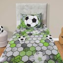 Ver imagem 2 de Jogo de Cama Kazzavip Solteiro Malha Mista 70% Algodão e 30% Poliéster Joy Soccer 2 Peças Verde