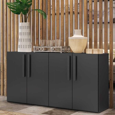 Aparador Buffet 4 Portas Viena Multimóveis Preto