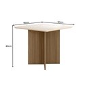 Ver imagem 2 de Mesa de Jantar Helo 90cm com Vidro Carvalho/off White - Poliman