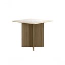 Ver imagem 1 de Mesa de Jantar Helo 90cm com Vidro Carvalho/off White - Poliman