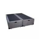 Ver imagem 2 de Cama Box Baú Casal em Sued Cinza Bipartido com Pistão a Gás - 138x188