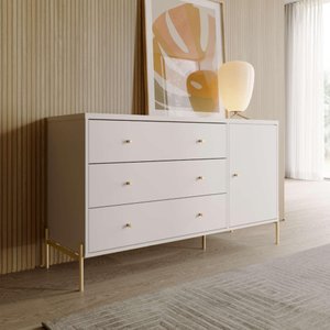 Cômoda 3 Gavetas e 1 Porta Jasper 138m Off White