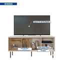 Ver mais imagens de Rack para TV até 55 Polegadas Industrial 136cm em BP Porta Ripada Multiverso Bege Off White/Buriti