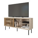 Ver imagem 5 de Rack para TV até 55 Polegadas Industrial 136cm em BP Porta Ripada Multiverso Bege Off White/Buriti