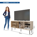 Ver imagem 7 de Rack para TV até 55 Polegadas Industrial 136cm em BP Porta Ripada Multiverso Bege Off White/Buriti