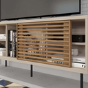 Ver imagem 4 de Rack para TV até 55 Polegadas Industrial 136cm em BP Porta Ripada Multiverso Bege Off White/Buriti