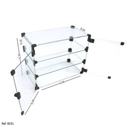 Expositor Modulado em Vidro com Portas - 0,40 x 0,30 x 0,20 - 1