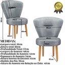 Ver imagem 3 de Cadeira Estofada para Mesa de Jantar Recepção Camarim Ergonômica Pés de Madeira Resistente