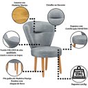 Ver imagem 4 de Cadeira Estofada para Mesa de Jantar Recepção Camarim Ergonômica Pés de Madeira Resistente