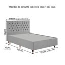 Ver imagem 4 de Kit Cama Box Casal e Cabeceira em Madeira Maciça Espresso Móveis Cinza/Linho