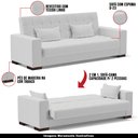 Ver imagem 4 de Sofá Cama Decorativo 210cm Beesley Linho Cinza - Gran Belo