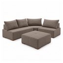Ver imagem 3 de Sofá de Canto Modulado com Puff e Base Madeira Maciça 270CMX220CM Lisboa
