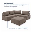 Ver imagem 6 de Sofá de Canto Modulado com Puff e Base Madeira Maciça 270CMX220CM Lisboa