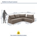 Ver imagem 5 de Sofá de Canto Modulado com Puff e Base Madeira Maciça 270CMX220CM Lisboa
