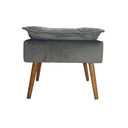 Ver imagem 1 de Poltrona Valência Estofada Pés Madeira Maciça Cinza