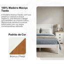 Ver imagem 6 de Cama Queen com 2 Mesas de Cabeceira Topazio 3 Gavetas Madeira Maciça Taeda Branco Milani Movelaria
