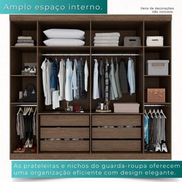 Guarda-roupa Casal 6 Portas 6 Gavetas Sparta - Mais Móveis Cor New Canion - 6