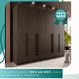 Guarda-roupa Casal 6 Portas 6 Gavetas Sparta - Mais Móveis Cor New Canion - 4