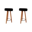 Ver imagem 1 de Kit Duas Banqueta Alta para Área Gourmet Balcão Pés Palito Courino Preto Eli Móveis e Decoração