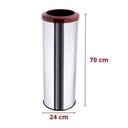 Ver imagem 2 de Lixeira Aço Inox 30 Litros Com Aro Plástico Área Gourmet Cozinha - Marrom