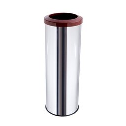 Lixeira Aço Inox 30 Litros Com Aro Plástico Área Gourmet Cozinha - Marrom - 1