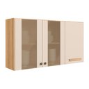 Ver imagem 1 de Armario de Cozinha Aéreo Intenza 120cm 3 Portas Freijó/off White Cristal - Nicioli