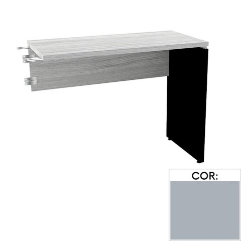 Mesa de Escritório Complemento 90 x 45cm Pé Painel Pe25 em MDP Cinza com Base Cinza