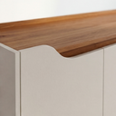 Ver imagem 4 de Buffet Aparador 4 Portas com Pés de Madeira Ravena 180cm Sala de Estar Jantar - Offwhite / Cedro