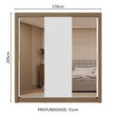 Ver mais imagens de Guarda-roupa Casal 3 Portas de Correr com Espelhos 2 Gavetas Rustic/branco Sublime Madesa Rustic/
