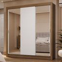 Ver imagem 1 de Guarda-roupa Casal 3 Portas de Correr com Espelhos 2 Gavetas Rustic/branco Sublime Madesa Rustic/