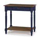 Ver imagem 1 de Aparador para Sala em Madeira Maciça 1 Gaveta e Prateleira 634p Linz Móveis - Azul Petróleo/imbuia