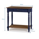 Ver imagem 4 de Aparador para Sala em Madeira Maciça 1 Gaveta e Prateleira 634p Linz Móveis - Azul Petróleo/imbuia