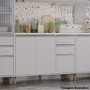 Ver imagem 5 de Balcão de Pia para Cozinha 120 Cm 2 Portas 3 Gavetas Atenas Cinza Cristal