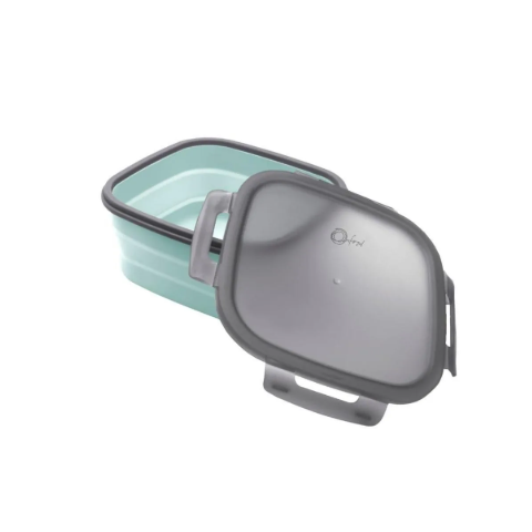 Pote Hermético Retrátil de Silicone Quadrado 19,5cm - Water Blue
