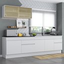 Ver imagem 1 de Armário de Cozinha Compacta 270cm com Rodapé Veneza Multimóveis V2112 Branco