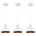 Ver imagem 1 de Luminárias pendentes balcão 3 un Branco com cobre