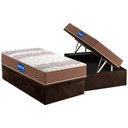 Ver imagem 1 de Cama Box Baú Solteiro: Colchão Espuma D33 Probel Guarda Costas + Base Crc Suede Brown(88x188)