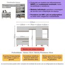 Ver imagem 3 de Armário Cozinha Modulada Completa 314cm com Balcão Veneza Multimóveis Mp3758 Branco/dourado