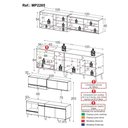 Ver imagem 4 de Armário de Cozinha Modulada Compacta 225cm com Balcão para Cooktop Veneza Multimóveis Mp2265