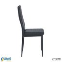 Ver imagem 4 de Kit 4 Cadeiras V1001 Base em Aço Estofada em Pvc Preta ou Marrom - Rivatti